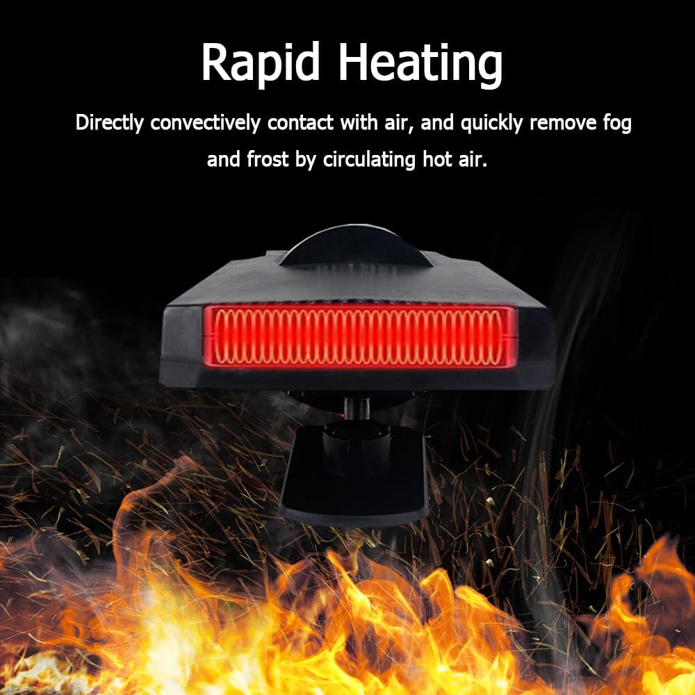 12V 200W Auto Heizlüfter Defroster, Riloer Tragbare Anti-Fog 2-In-1 Heizung/Kühlung Mini-Autoheizung