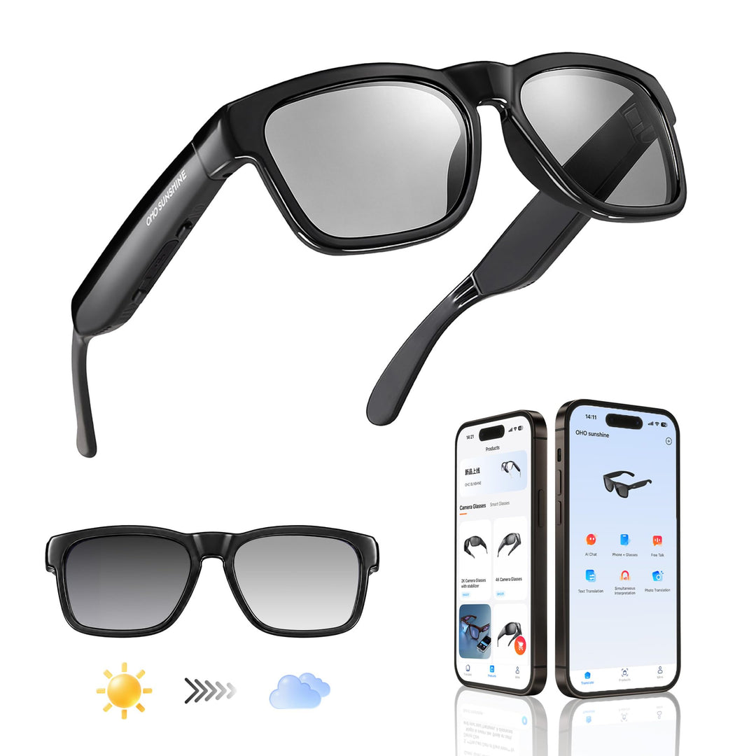 OhO sunshine Bluetooth Audio Sunglasses, Lightweight Open Ear Sport Glasses, 10H Playtime, UV400 ANS