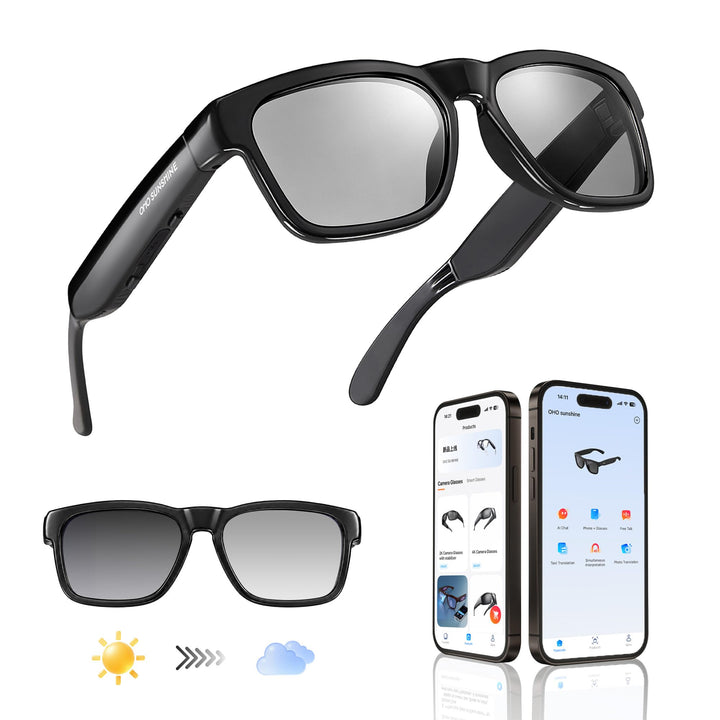 OhO sunshine Bluetooth Audio Sunglasses, Lightweight Open Ear Sport Glasses, 10H Playtime, UV400 ANS
