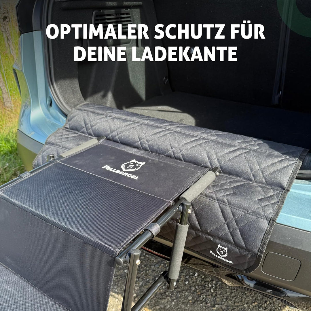 Ladekantenschutz Kofferraum [extra starker Klett + Befestigungshaken] Stossstangenschutz Hund - Koff