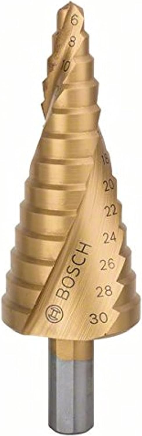 Bosch Accessories Bosch Professional Stufenbohrer HSS-TiN mit 3-Flächen-Schaft (Ø 6-30 mm, 13 Stufen