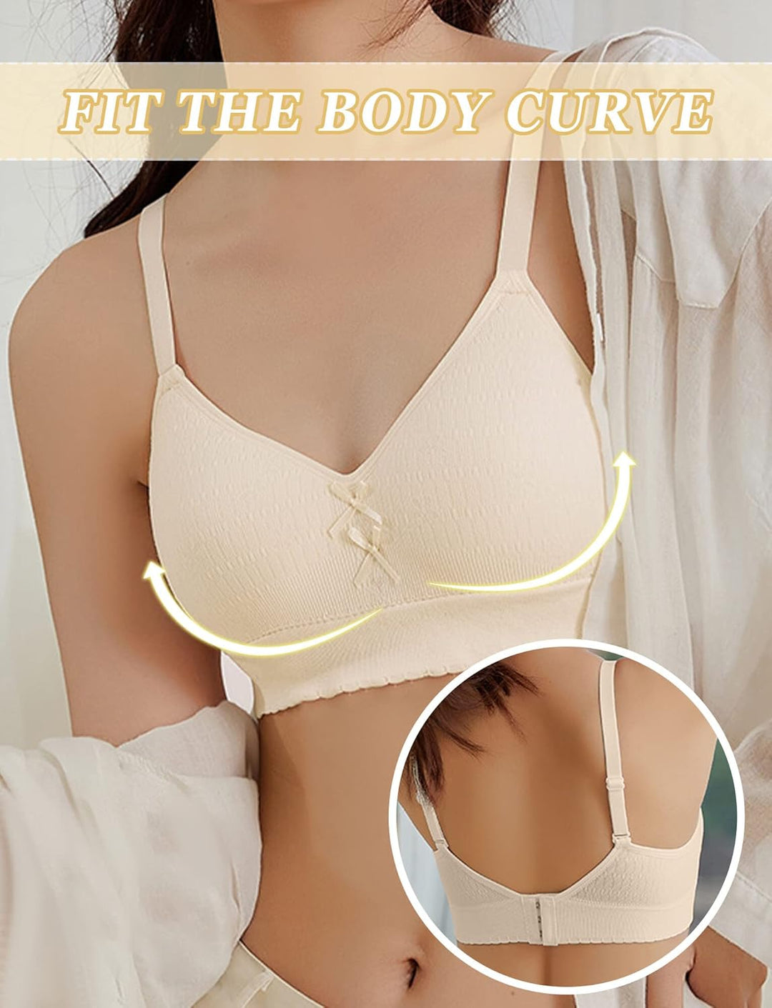 Adigau Mädchen BH 3er-Pack Ohne Bügel Trainings Bra Trägertop Teenager Bra Sport-BH mit Verstellbare