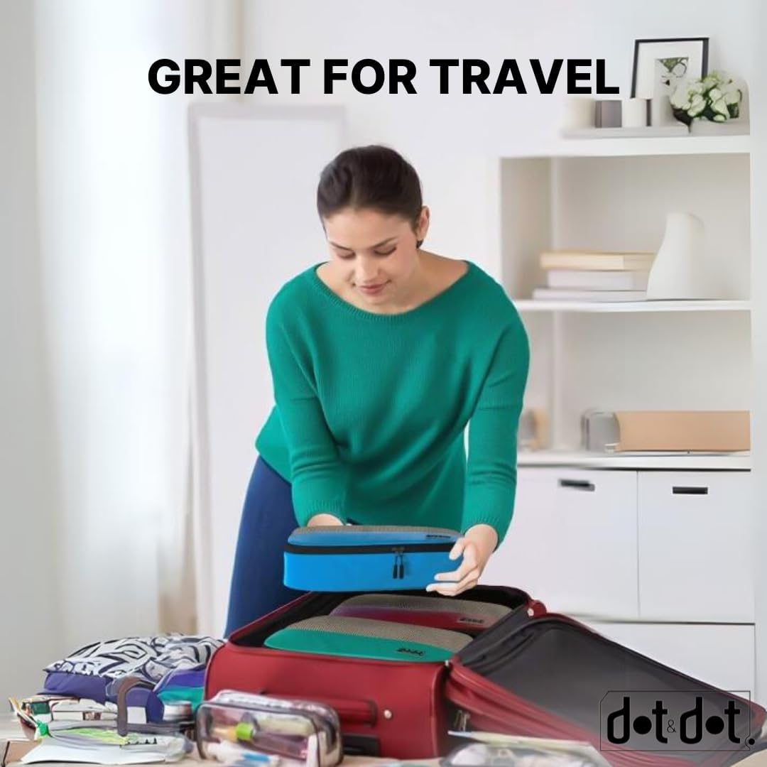 Packwürfel für Koffer und Handgepäck – Reise-Organizer mit 5 Stück – Taschen und Koffer Grösse M Meh