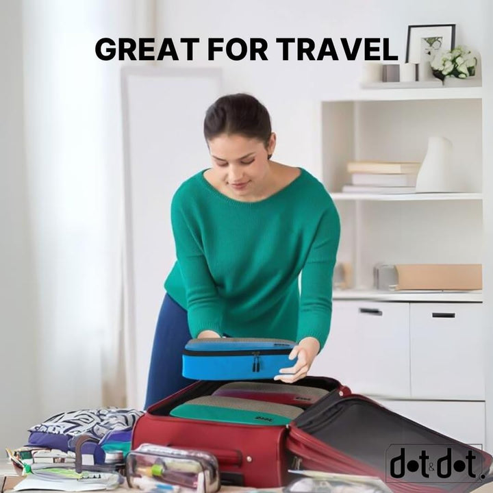 Packwürfel für Koffer und Handgepäck – Reise-Organizer mit 5 Stück – Taschen und Koffer Grösse M Meh