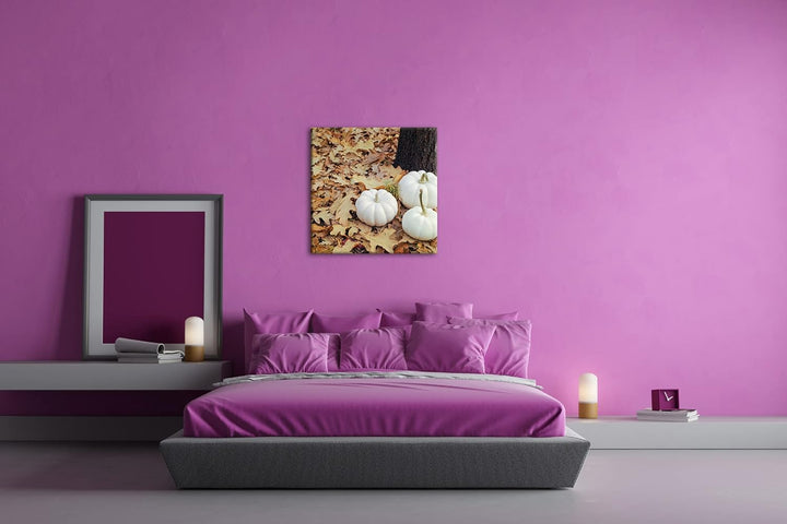 frische Kürbise Format: 70x70 als Leinwandbild, Motiv fertig gerahmt auf Echtholzrahmen, Hochwertige