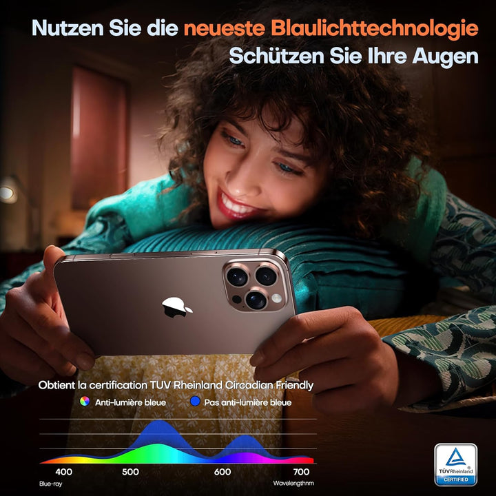 TOCOL für iPhone 16 Pro Max für Panzerglas Sichtschutz, Stossfest Full Screen Auto-Installation 0 Bl