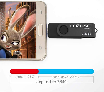 leizhan USB Speicherstick 2.0 OTG Metall Pendrive für Android Smartphone USB Flash Disk Micro USB Pe