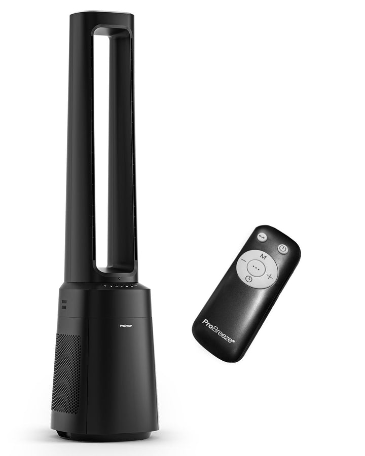 Pro Breeze OmniAir 105cm rotorloser Ventilator mit Luftreiniger - Ventilator oszillierend 75° - Fern