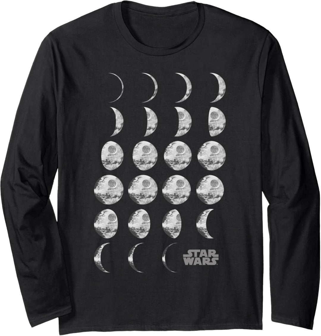 Star Wars Death Star Moon Phases Langarmshirt