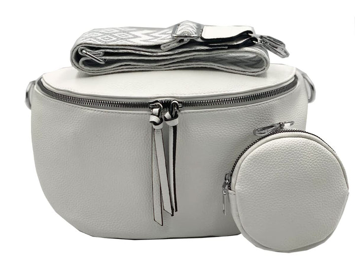stylx Crossbody Bag Damen Leder Breiter Gurt Handtasche Umhängetasche Moderne Taschen mit breitem Sc