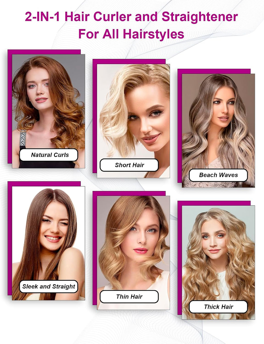LANDOT 2-IN-1 Glätteisen und Lockenstab: Glätteisen Locken und Glätten - Professioneller HHaarglätte