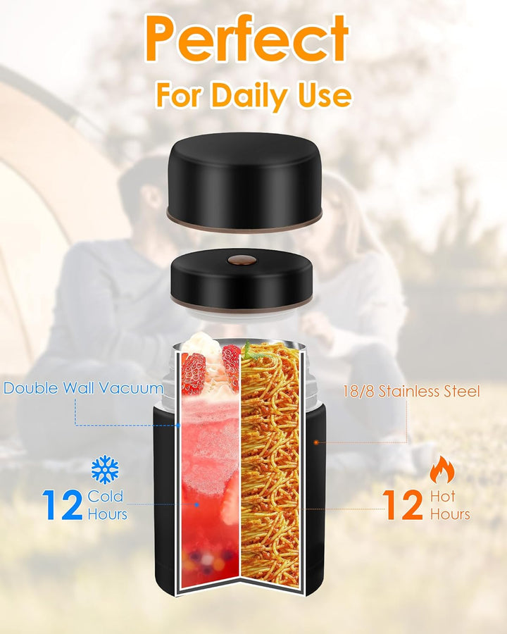 ZWOOS 800 ml Thermobehälter für Essen, 316 Edelstahl Wärmebehälter für speisen, Auslaufsicher Thermo