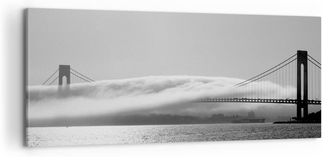 Wandbilder Dekoration Wohnzimmer Usa goldenes tor brücke Panorama Bilder auf Leinwand 120x50cm Leinw