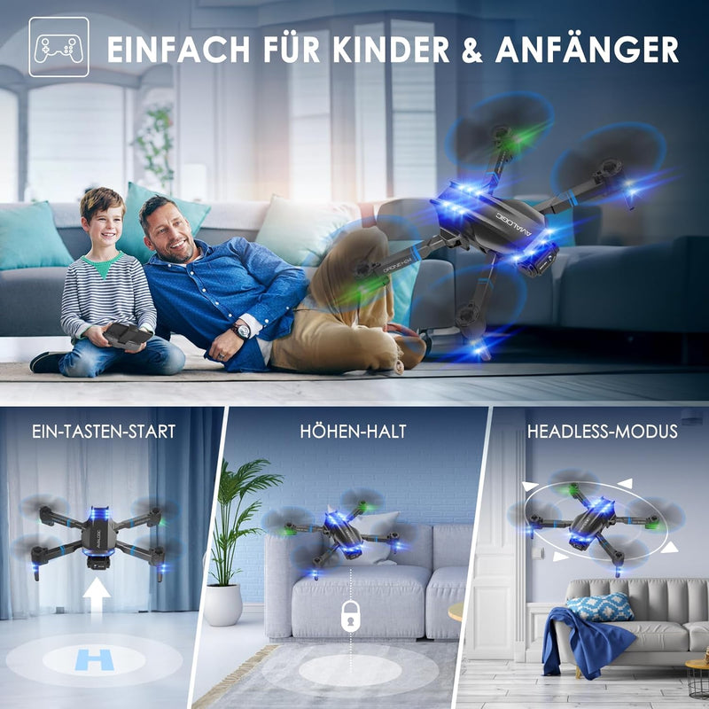 H24 Drohne mit Kamera HD 1080P, RC Drone für Erwachsene und Kinder, Faltbar Quadcopter mit FPV WiFi