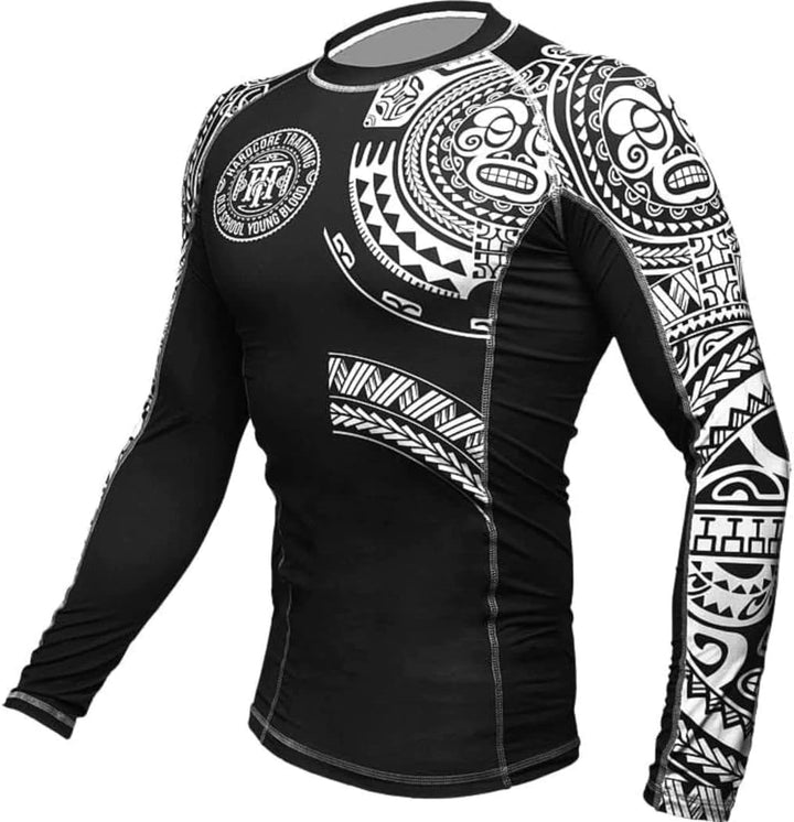 Hardcore Training Herren Manner Rashguard Kompression Lange Armel Jiu Jitsu MMA No-Gi Enge BJJ Grapp