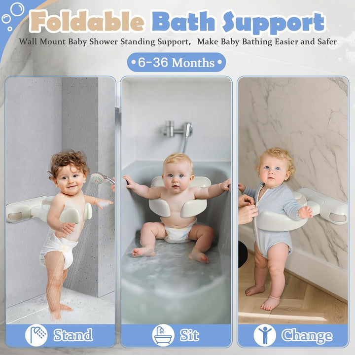 Orzbow Baby Dusche Ständer, Faltbar &amp; Höhenverstellbare Baby Badewanne Stand für 6-36 Monate, Stabil