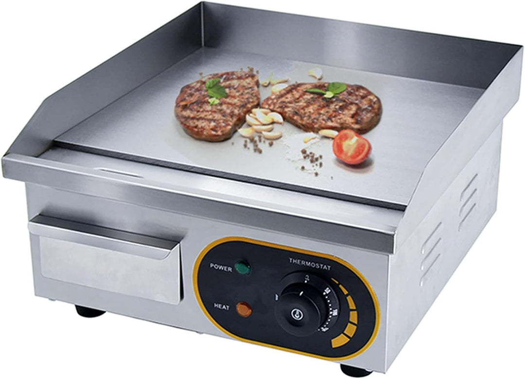 Grillplatte Elektrisch, Profi Gastro Elektrogrill Elektrische Grillplatte Tischgrill mit 36 x 30 cm