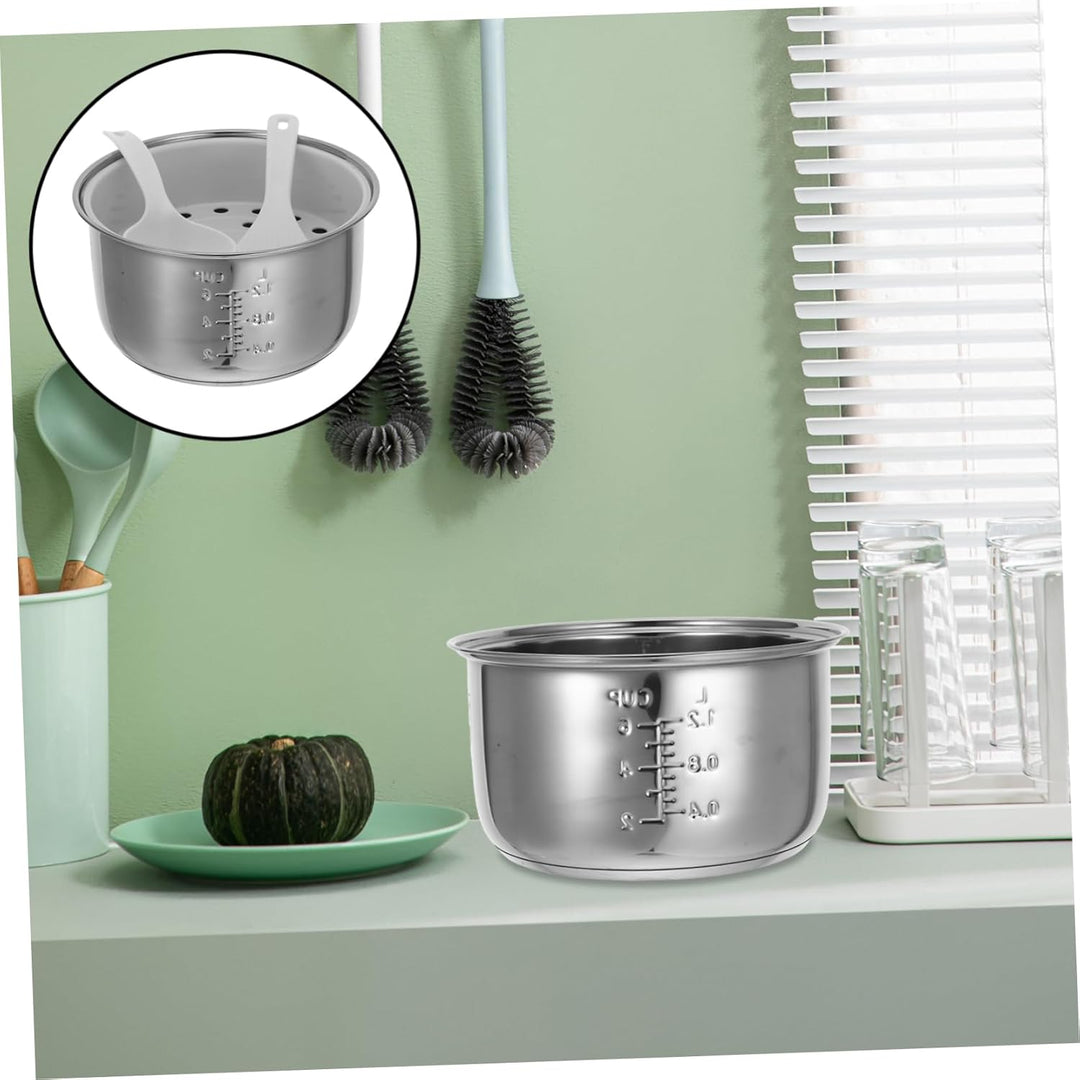 UPKOCH Innenkochtopf Aus Edelstahl 3 L Reiskocher-Innentopf Polierte Oberfläche Kochtopfeinsatz Wied