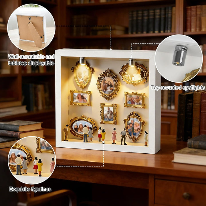 DIY Mini Museum Bilderrahmen, Vintage Mini Museum Silhouette Box, Personalisierte Mini Figuren Mensc