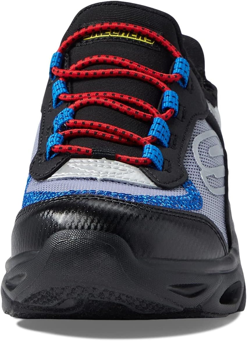 Skechers Jungen Flex Glide Sneaker 31 EU Black Gray Synthetic Multi Trim, 31 EU Black Gray Synthetic