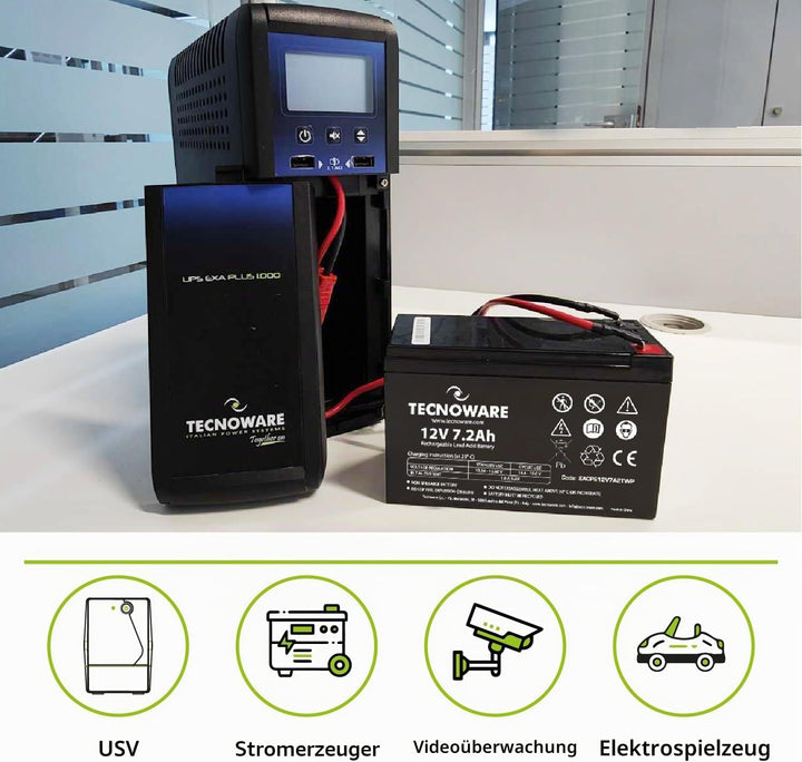 Tecnoware Ersatzbatterie für Unterbrechungsfreie Notstromversorgung (USV), Videoüberwachungs und Ala