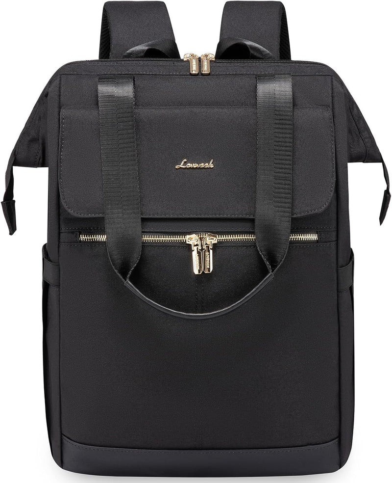 LOVEVOOK Damen-Rucksackhandtaschen Wasserdicht, Rucksack Damen Schwarz, Reiserucksack Laptoprucksack