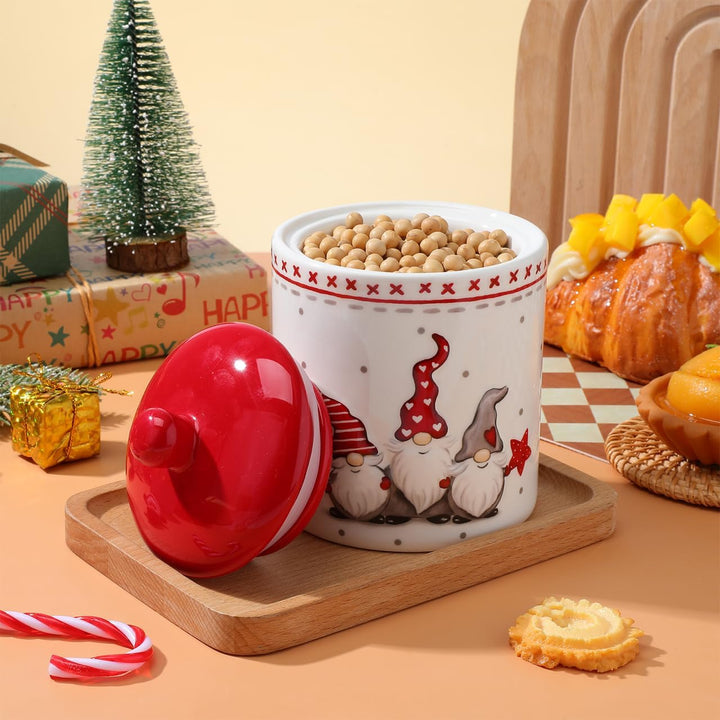 Housoutil Keksdose Keramik Weihnachten, Keksdose Weihnachten Keramik Mit Deckel, Versiegelte Aus Für