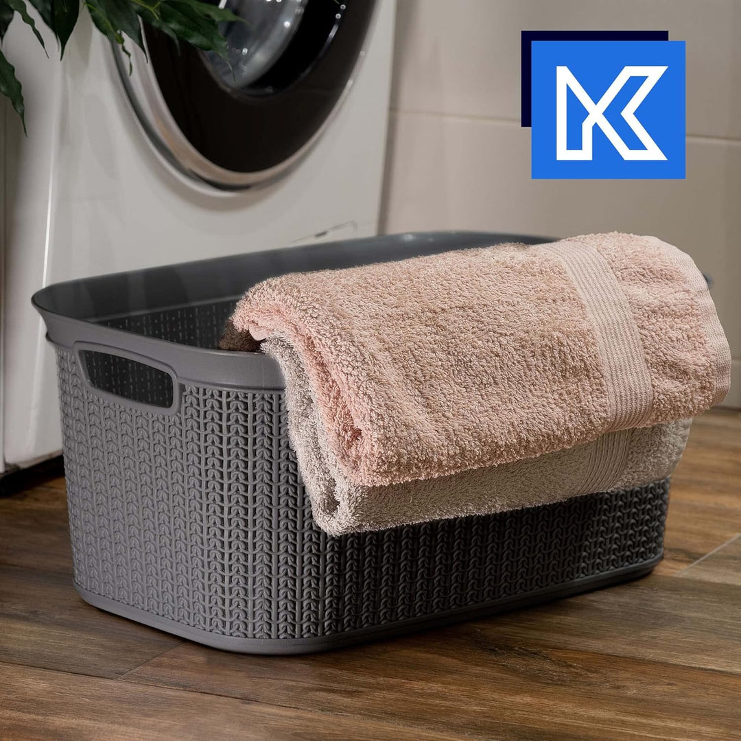 KADAX Wäschekorb, multifunktionaler Korb, 27 L, Wäschetruhe aus Kunststoff, Aufbewahrungskorb, Wäsch