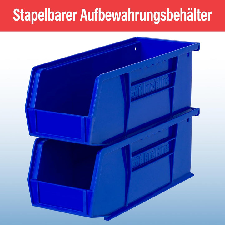 Akro-Mils 30224 AkroBins Plastic Storage Bins, Space-Saving Stackable Bins for Garage, Pantry, Craft