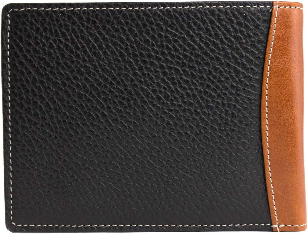 GIUDI Herren Geldbörse Leder, Braun, Schwarz, Medium, Classic, Braun, Schwarz