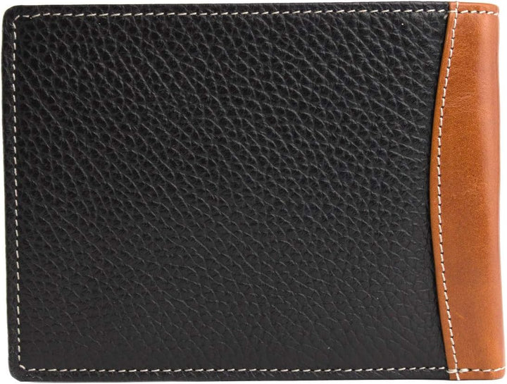 GIUDI Herren Geldbörse Leder, Braun, Schwarz, Medium, Classic, Braun, Schwarz