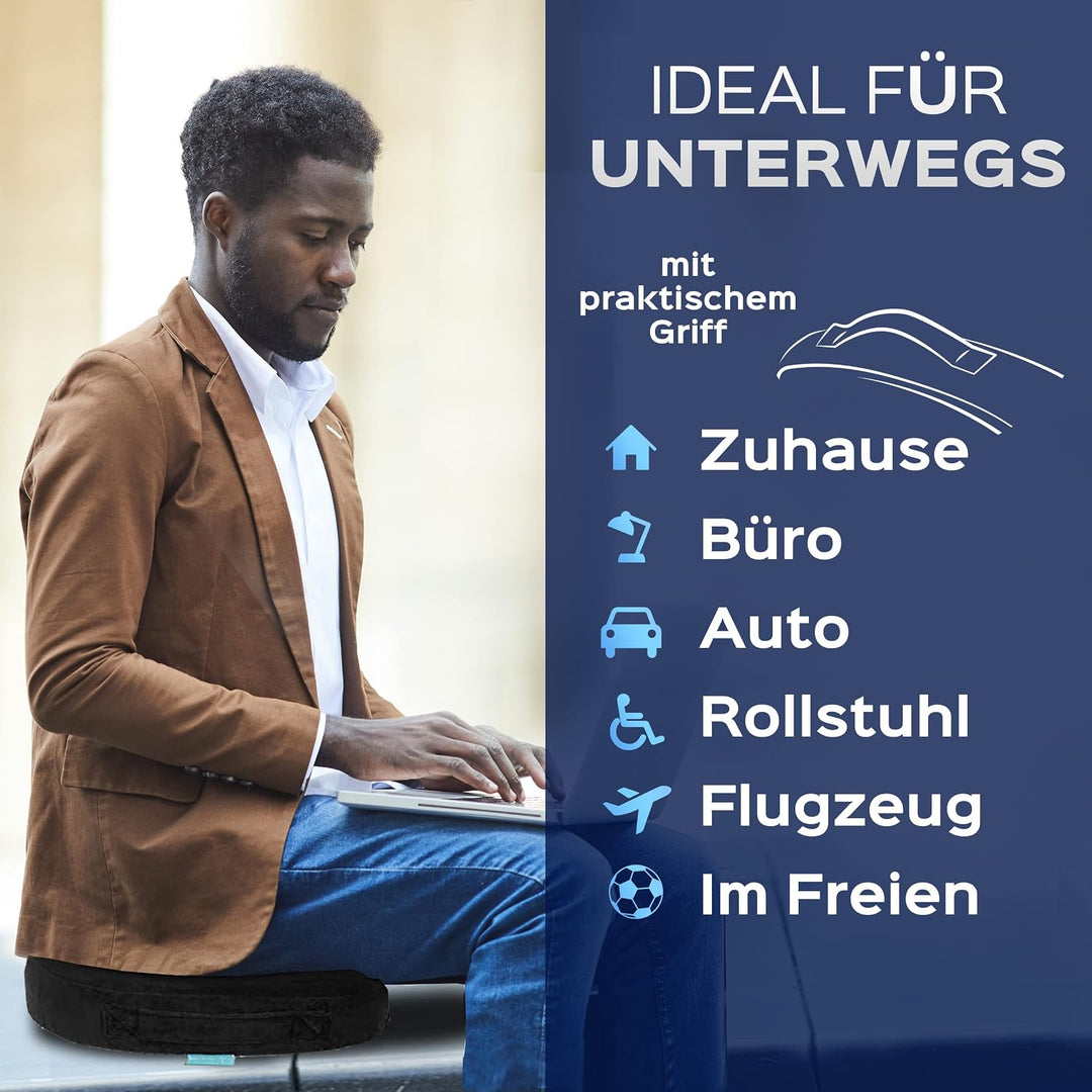 bonmedico Sitzkissen orthopädisch - Memory Foam Gel Steissbeinkissen - Ergonomisches Sitzkissen für