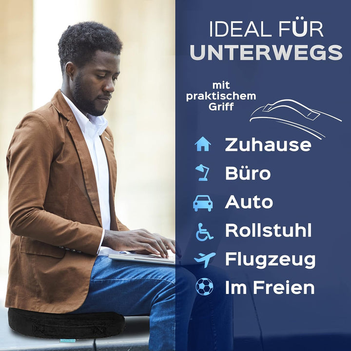 bonmedico Sitzkissen orthopädisch - Memory Foam Gel Steissbeinkissen - Ergonomisches Sitzkissen für