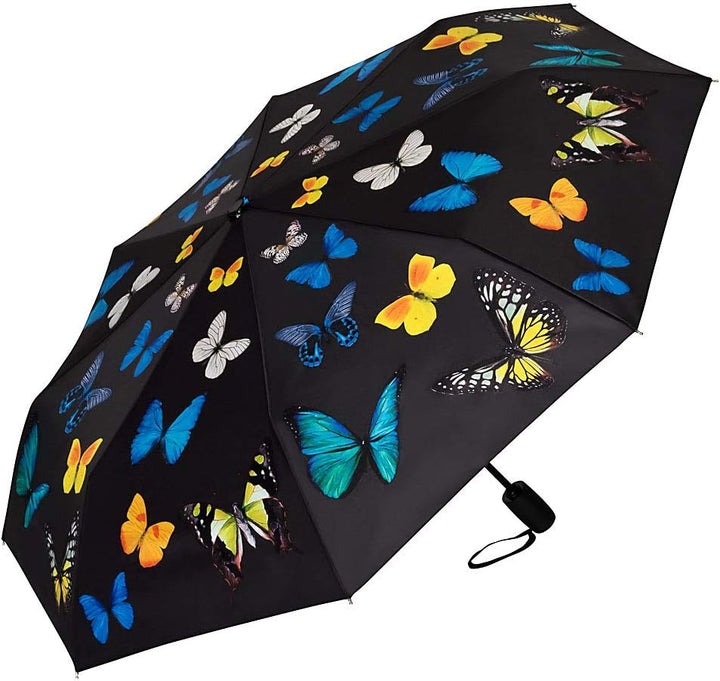 VON LILIENFELD Regenschirm Taschenschirm Schmetterlingstanz Stabil Leicht Auf-Zu Automatik Damen But