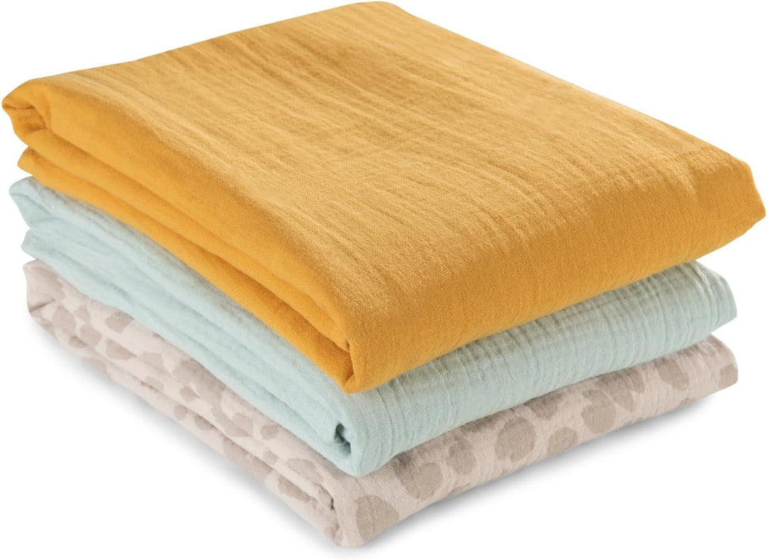 hauck 3 Musselintücher für Babys Cuddle N Clean, Spucktücher Pucktücher Stilltuch aus 100% weicher B