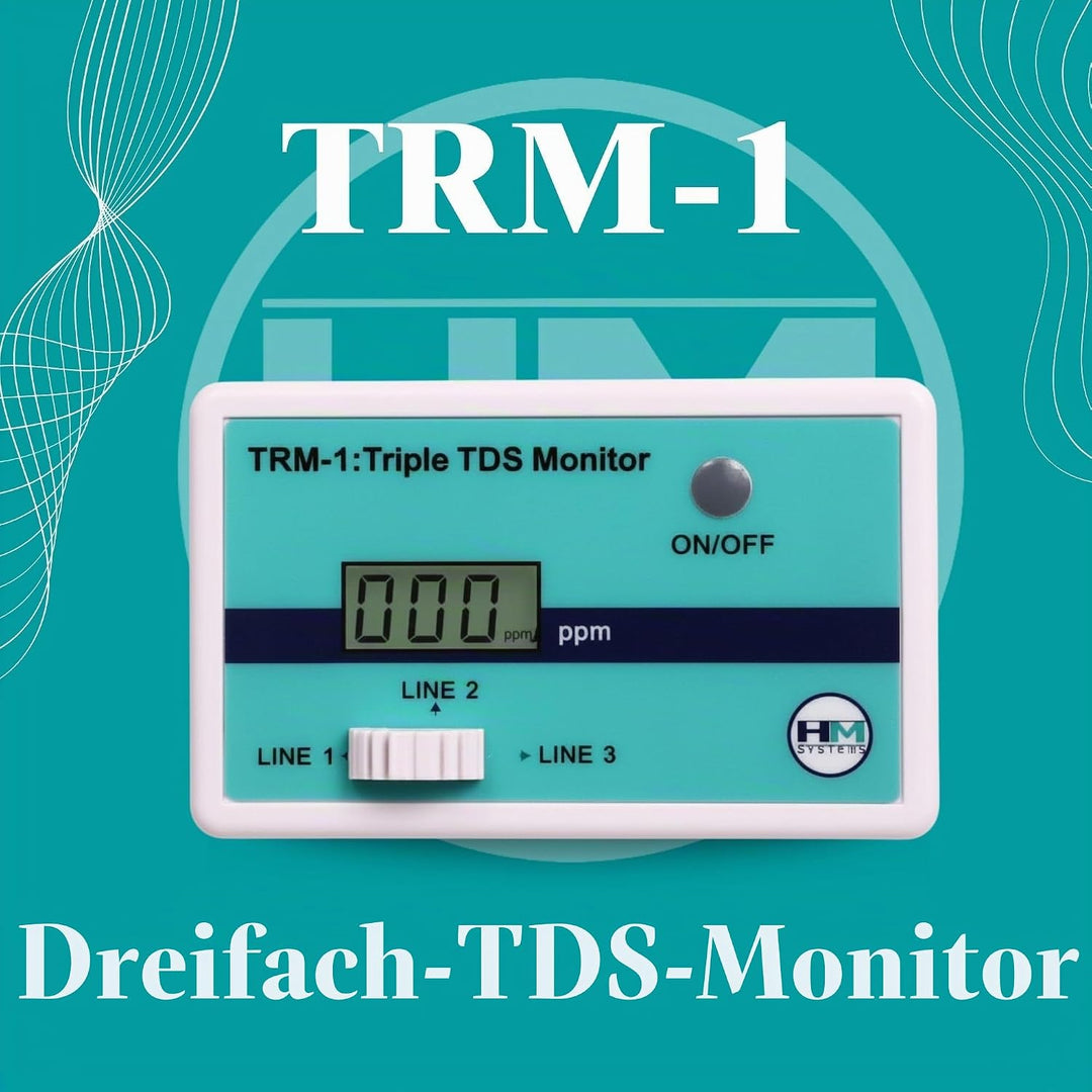 HM Digital Dreifacher Inline-RO/DI TDS Monitor mit 6,35 mm T-Armaturen