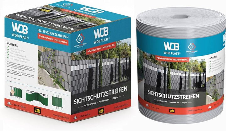 WDB Premium Hart PP Sichtschutzstreifen für Doppelstabmatten - Polypropylen Sichtschutz für Gartenza