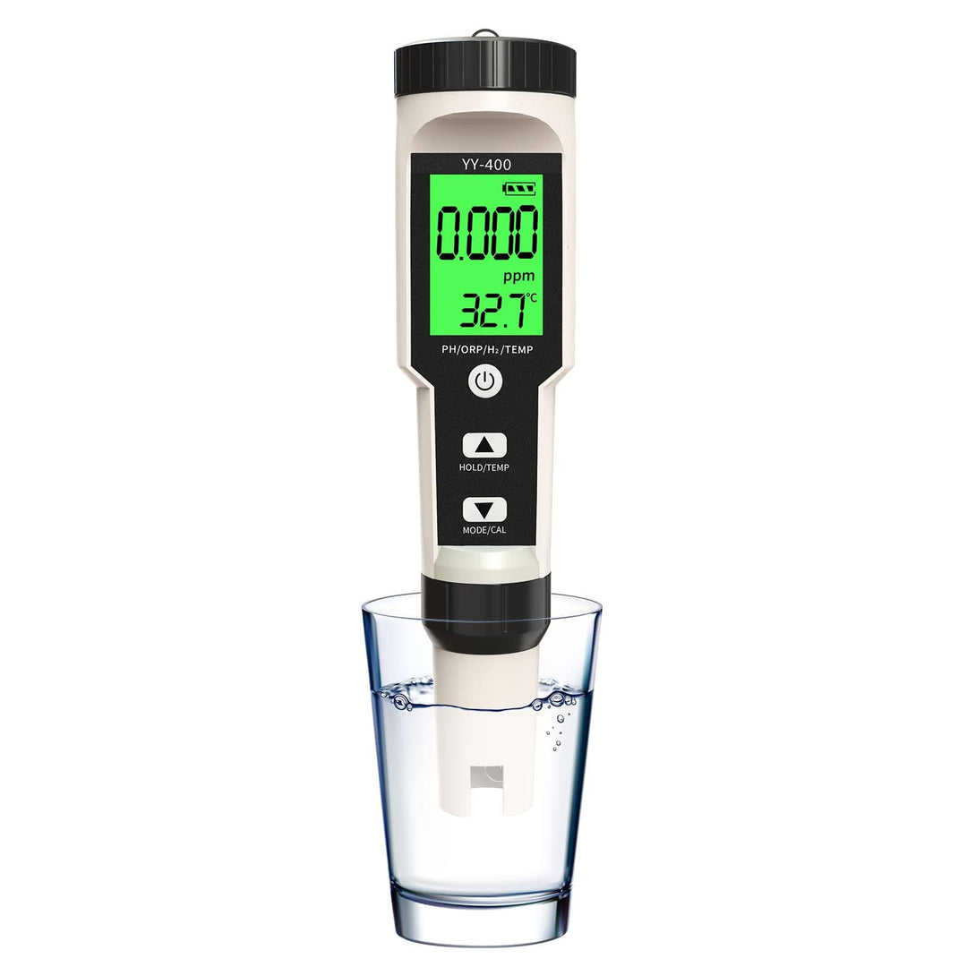 pH Messgerät, 4-in-1 pH ORP H2 TEMP Tester, Acqua IP67 Wasserdicht 0,01 hochpräzise digital Wasserqu