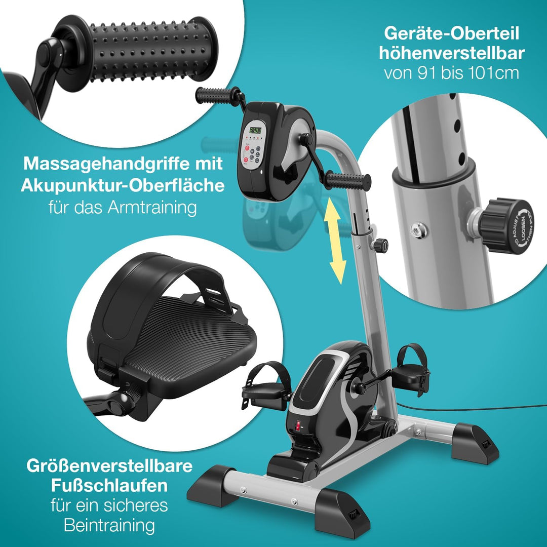 maxVitalis 2in1 Arm und Beintrainer mit Motorunterstützung, Elektro Heimtrainer höhenverstellbar, pa