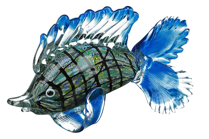 GILDE GLAS art Fisch Rainbow - mundgeblasen - jedes Teil EIN Unikat - Breite ca. 28 cm