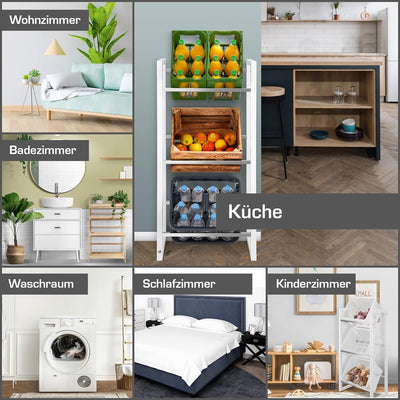 bomoe Design Getränkekistenregal stabiles FSC® Holz Weiss – 3 Getränkekisten – stilvolles Küchen Get