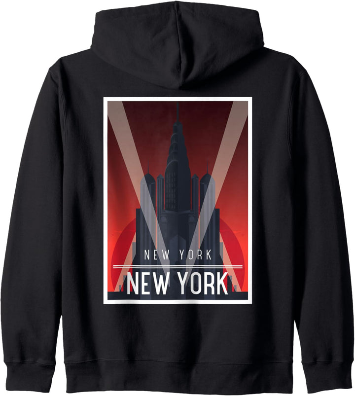 New York New York Art Deco Jugendstil Poster Kapuzenjacke