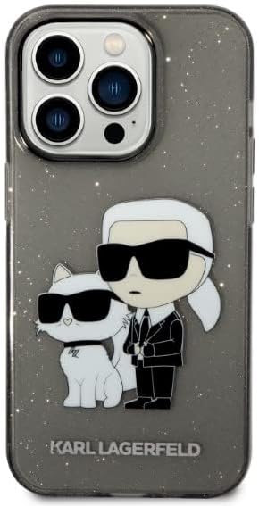 Karl Lagerfeld KLHCP14XHNKCTGK Hülle für iPhone 14 Pro Max 6,7" Schwarz hardcase Gliter Karl&Choupet