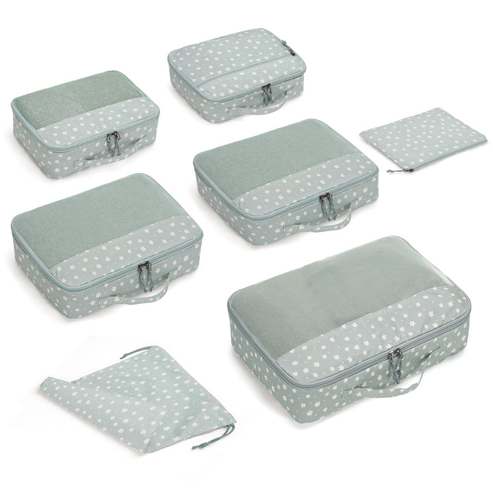 ECOHUB Koffer Organizer 7-teilig mit Stilvollem Designs für Reisen | Stilvolle Packing Cubes mit 3 D