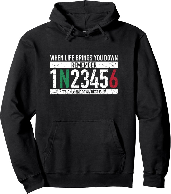 1N23456 Motorradgangschaltung Motorradfahrer Pullover Hoodie