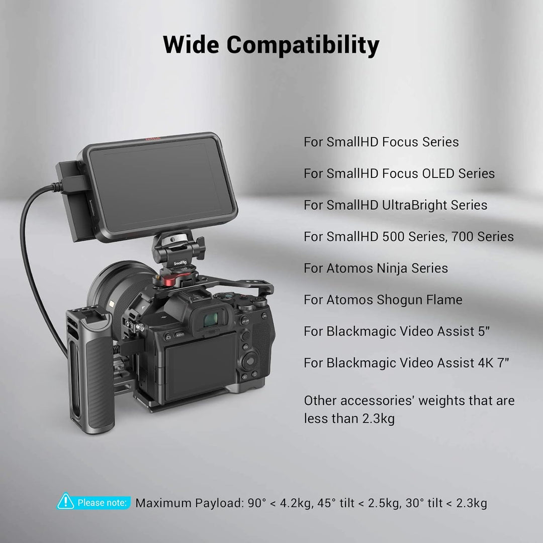 (Aktualisierte Version) SMALLRIG Monitorhalterung mit NATO Klemme, Kamera Monitorhalterung für 5" un