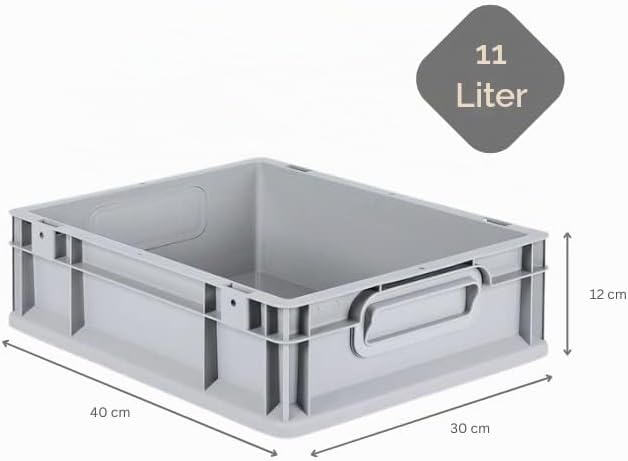 PROREGAL SuperSparSet 16x Eurobox NextGen Grip | HxBxT 12x30x40cm | 11 Liter | Griffe geschlossen |
