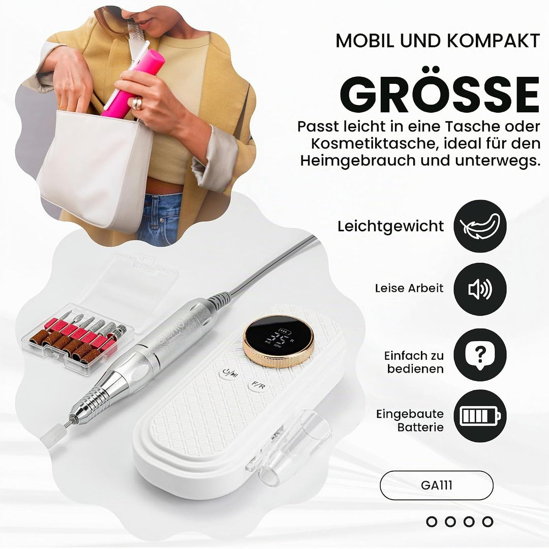 Nagelfräser Kabellos | Maniküre Pediküre Set Kabellos | Nail Drill 50W | Elektrische Nagelfeile | Na