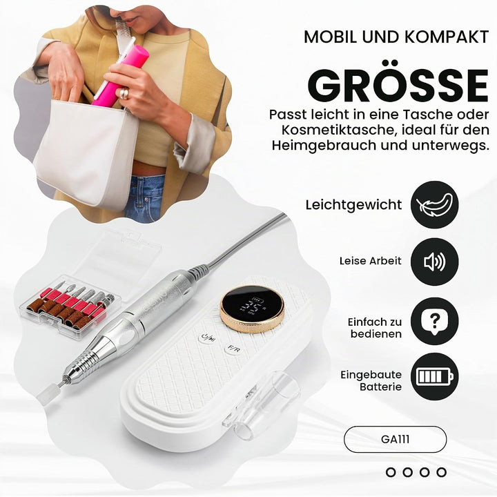 Nagelfräser Kabellos | Maniküre Pediküre Set Kabellos | Nail Drill 50W | Elektrische Nagelfeile | Na
