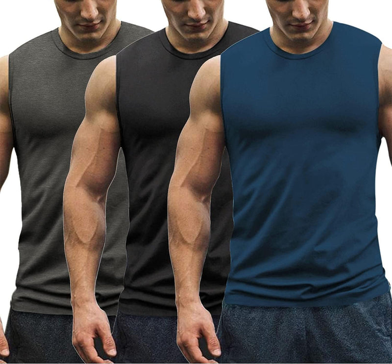 COOFANDY Tank Top Herren 3er Pack ämellose Unterhemden Muskelshirts Athletic Achselhemden Fitness Ru